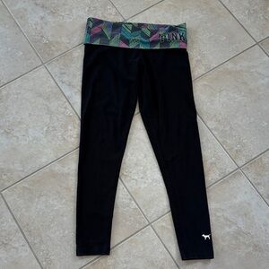 PINK Victoria's Secret Leggings with Colorful Waistband